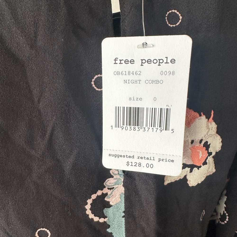 Free People Women's Date Night Mini, size 0, Flower & Black - Picture 4 of 4
